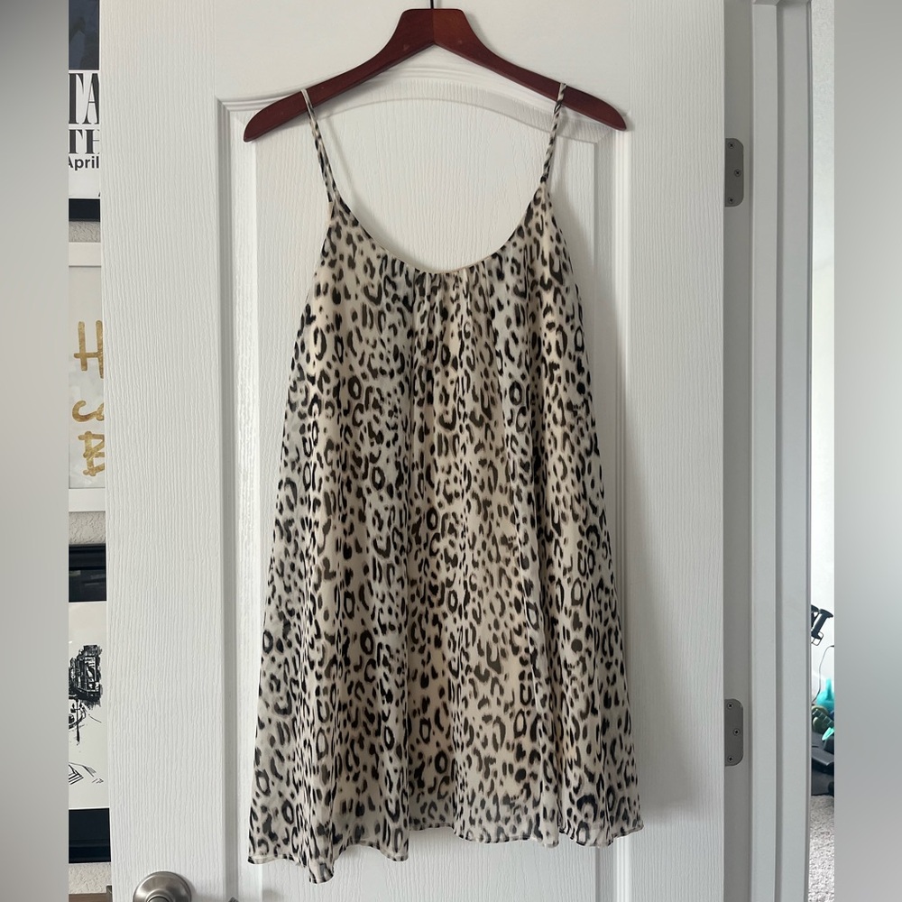 Aura leopard-print shift dress size small
